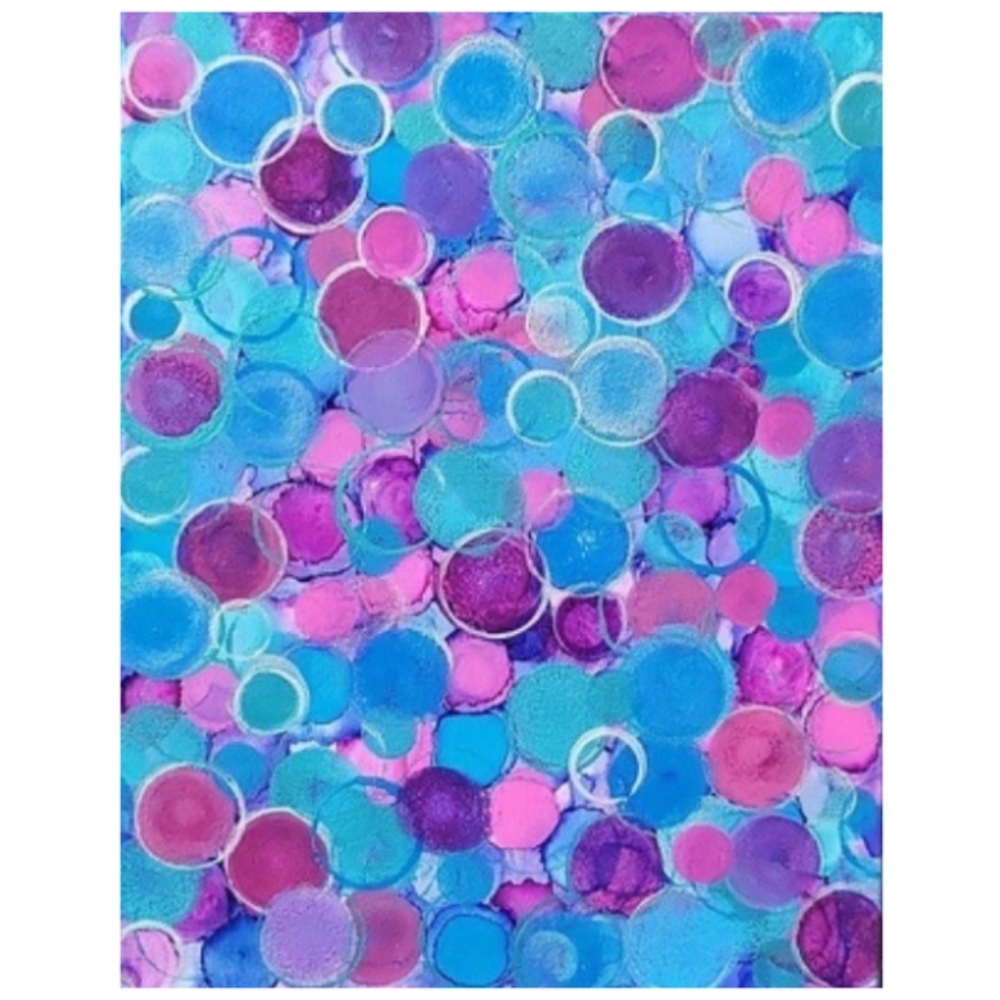 Hand Crafted Blue Pink and Purple Abstract Design 11x14 Inches Canvas Painting